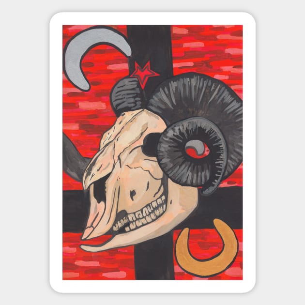 Goat occult skull Sticker by deadblackpony
